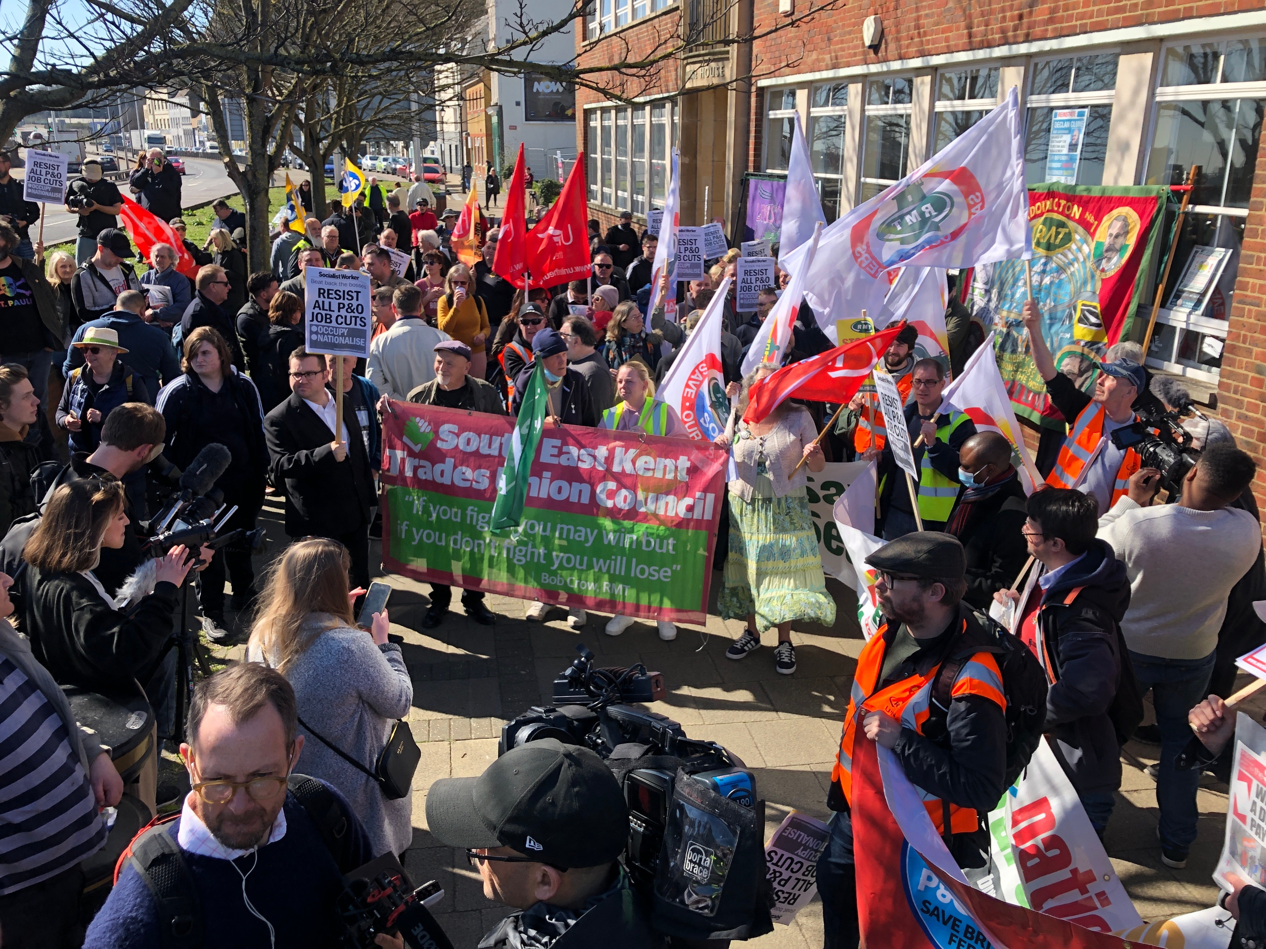 The workers’ demonstration at Dover today