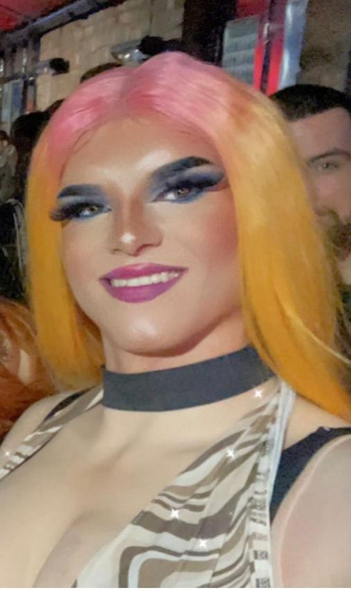 Daniel McDonnell was dressed in drag when he and his partner Giles Norton were subjected to homophobic abuse on a bus in Cheltenham (Gloucestershire Police/PA)