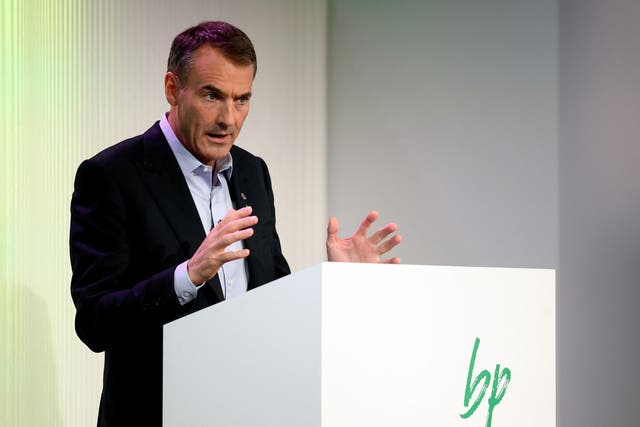 <p> BP Chief Executive Bernard Looney gives a speech in central London</p>