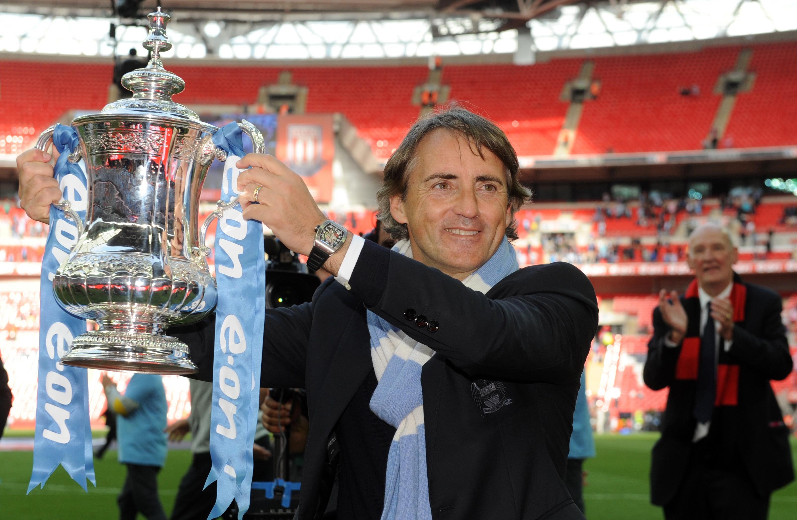 Roberto Mancini’s FA Cup success in 2011 provided City’s launchpad (Anthony Devlin/PA)