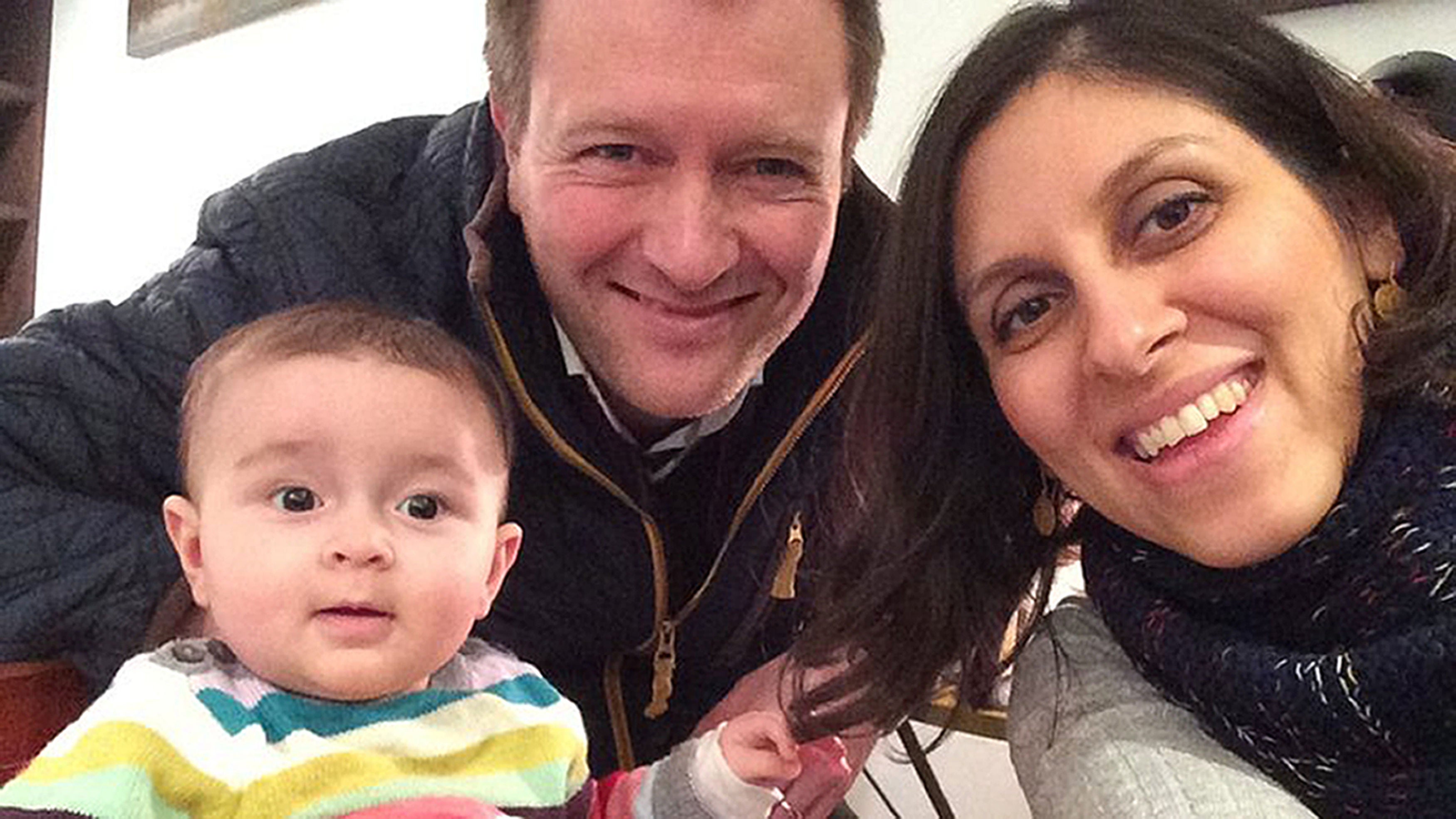 Nazanin with her husband Richard Ratcliffe and their daughter Gabriella (Family Handout/PA)