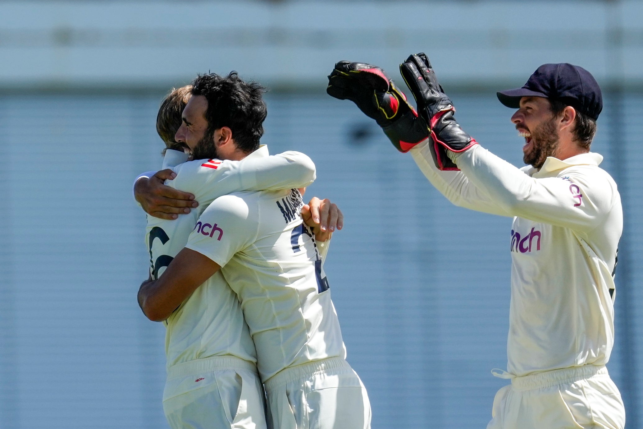 Saqib Mahmood was among the wickets for England (Ricardo Mazalan/AP)