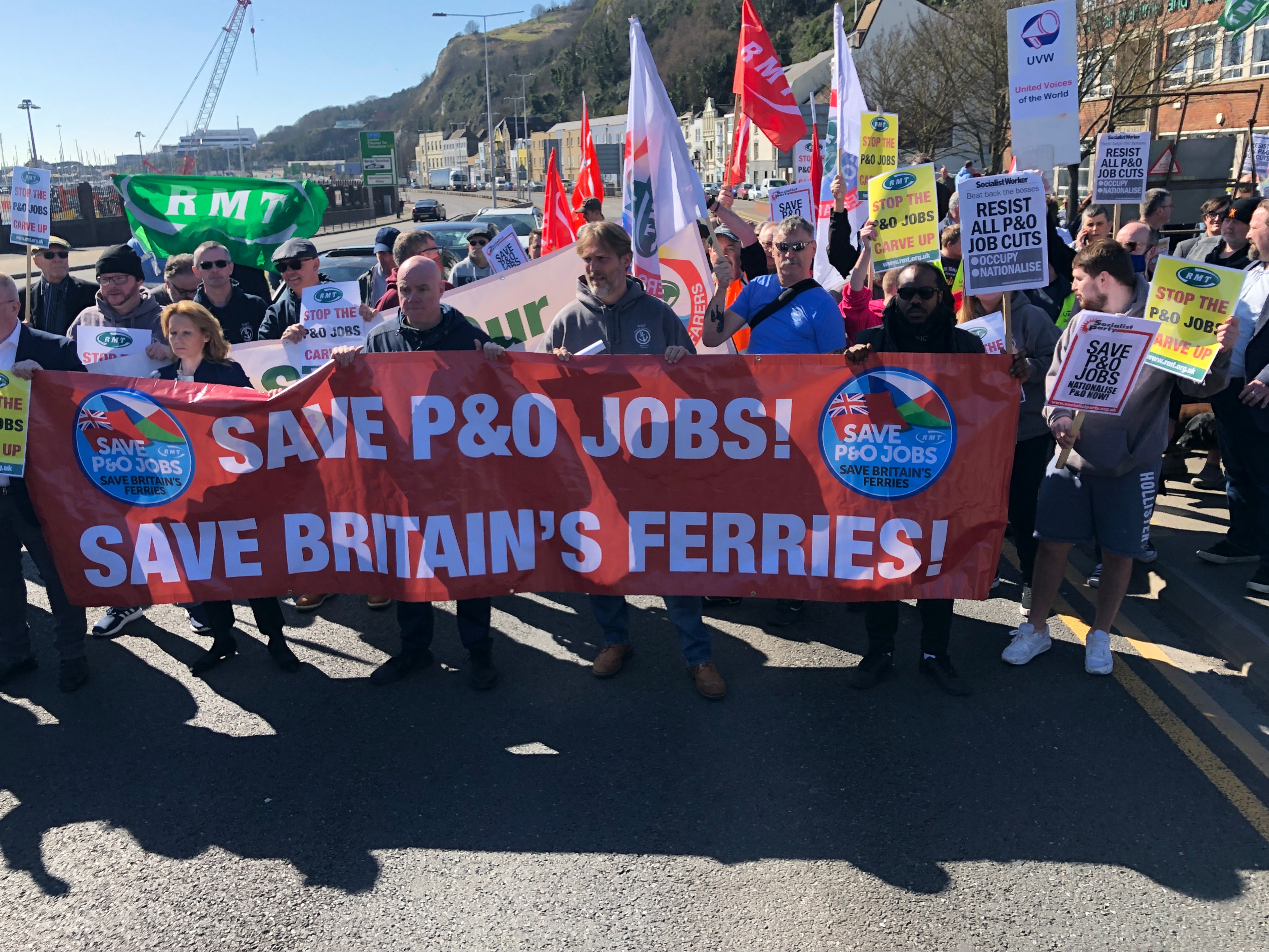 Port leave: the RMT union march at Dover on Friday