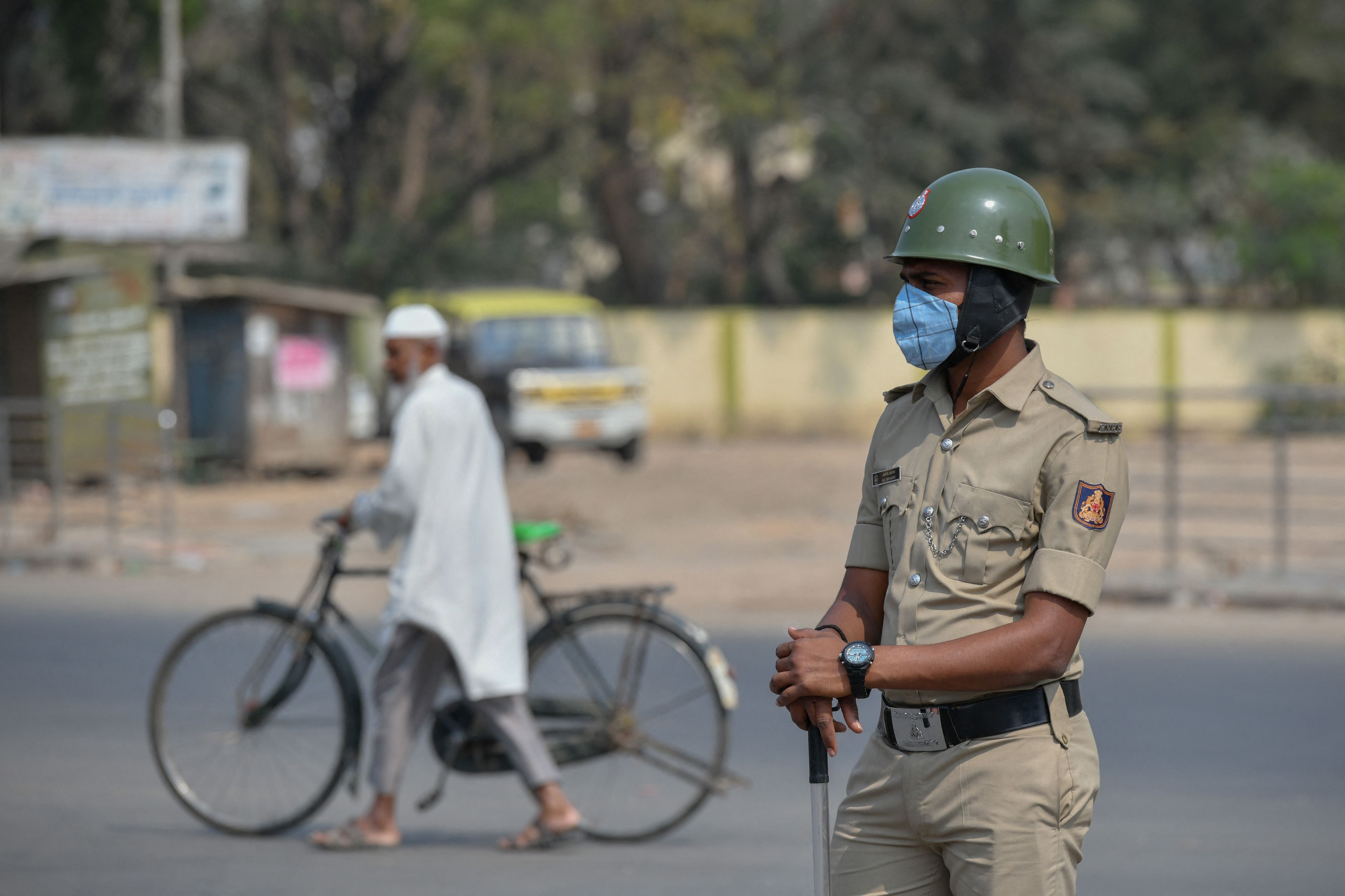 Representational: Indian police personnel stands guard