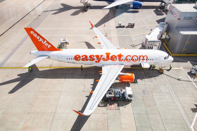 <p>An easyJet aircraft at Gatwick airport</p>