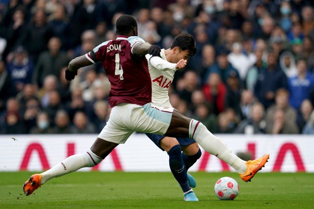 <p>Son Heung-min scored twice for Spurs against West Ham but the other goal was a Kurt Zouma og </p>