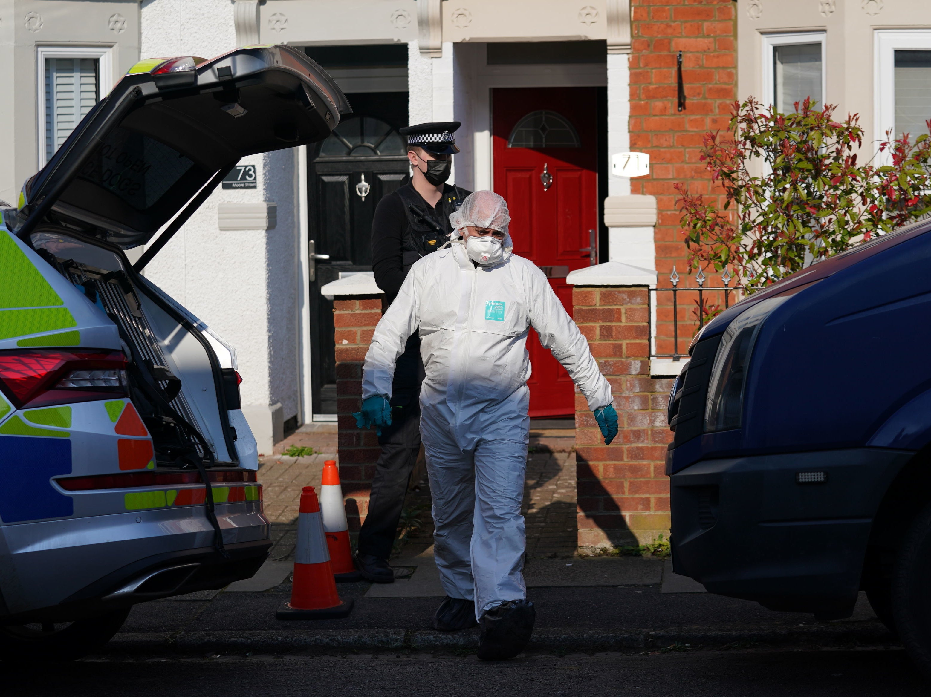 Forensic officers at Beal’s home