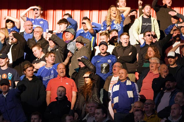 A few Chelsea fans were able to attend the quarter-final clash at Middlesbrough (Owen Humphreys/PA)