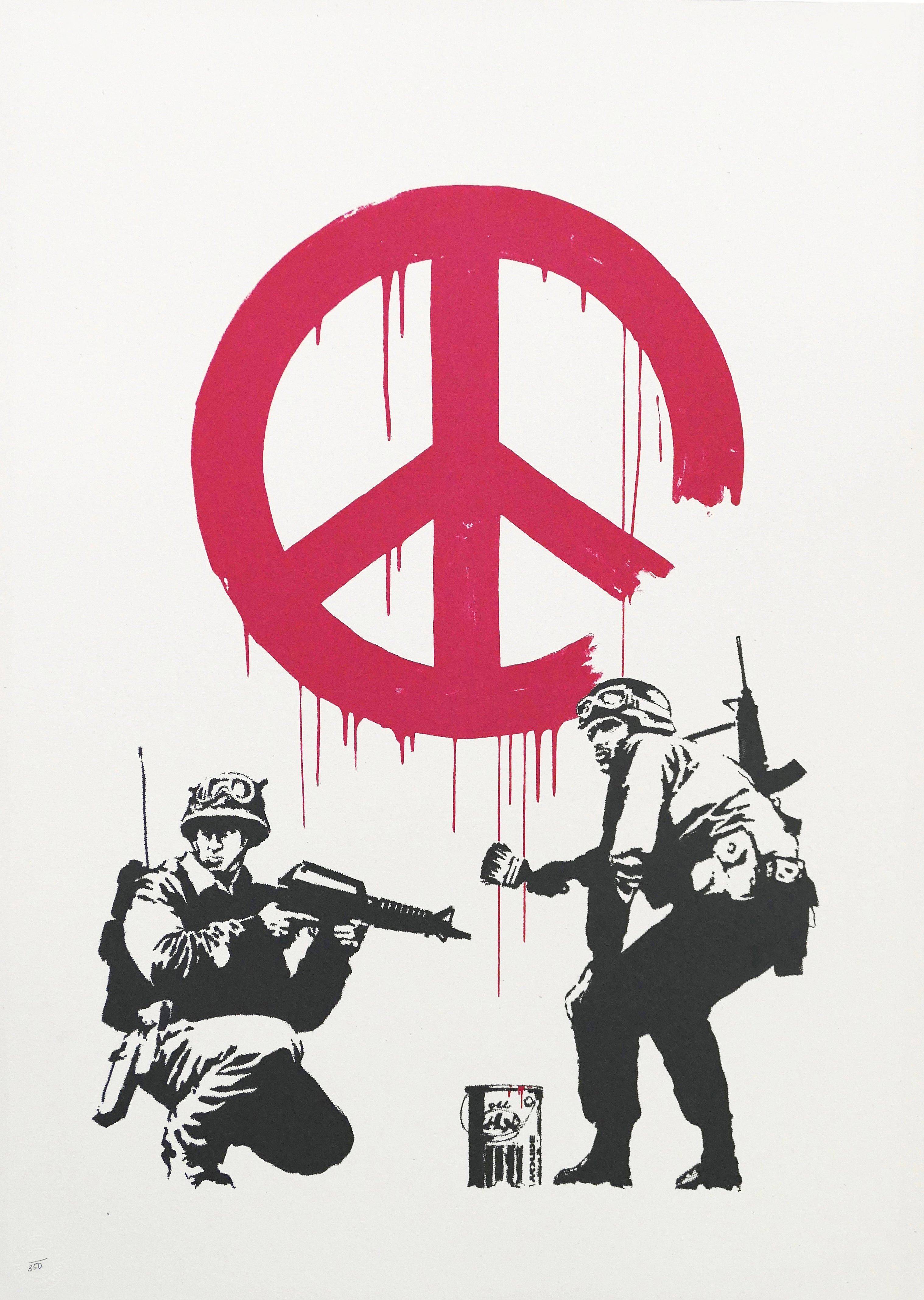 The Banksy work CND Soldiers is being auctioned to raise money for Ukraine (MyArtBroker/PA)