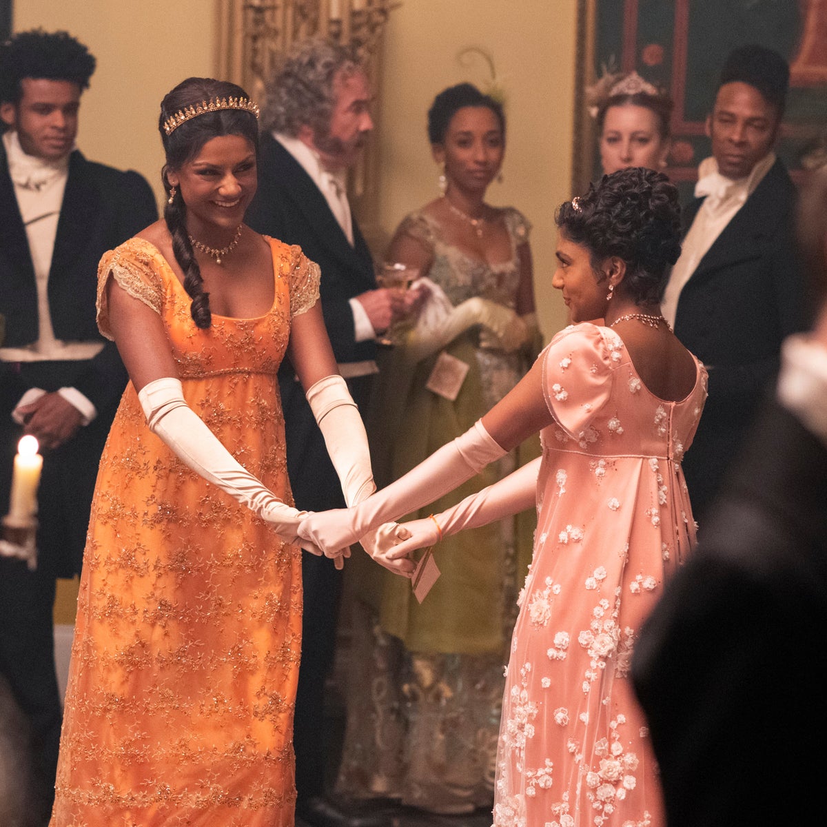 kate sharma orange dress The subtle nod to the Sharma's Indian heritage in Bridgerton season two