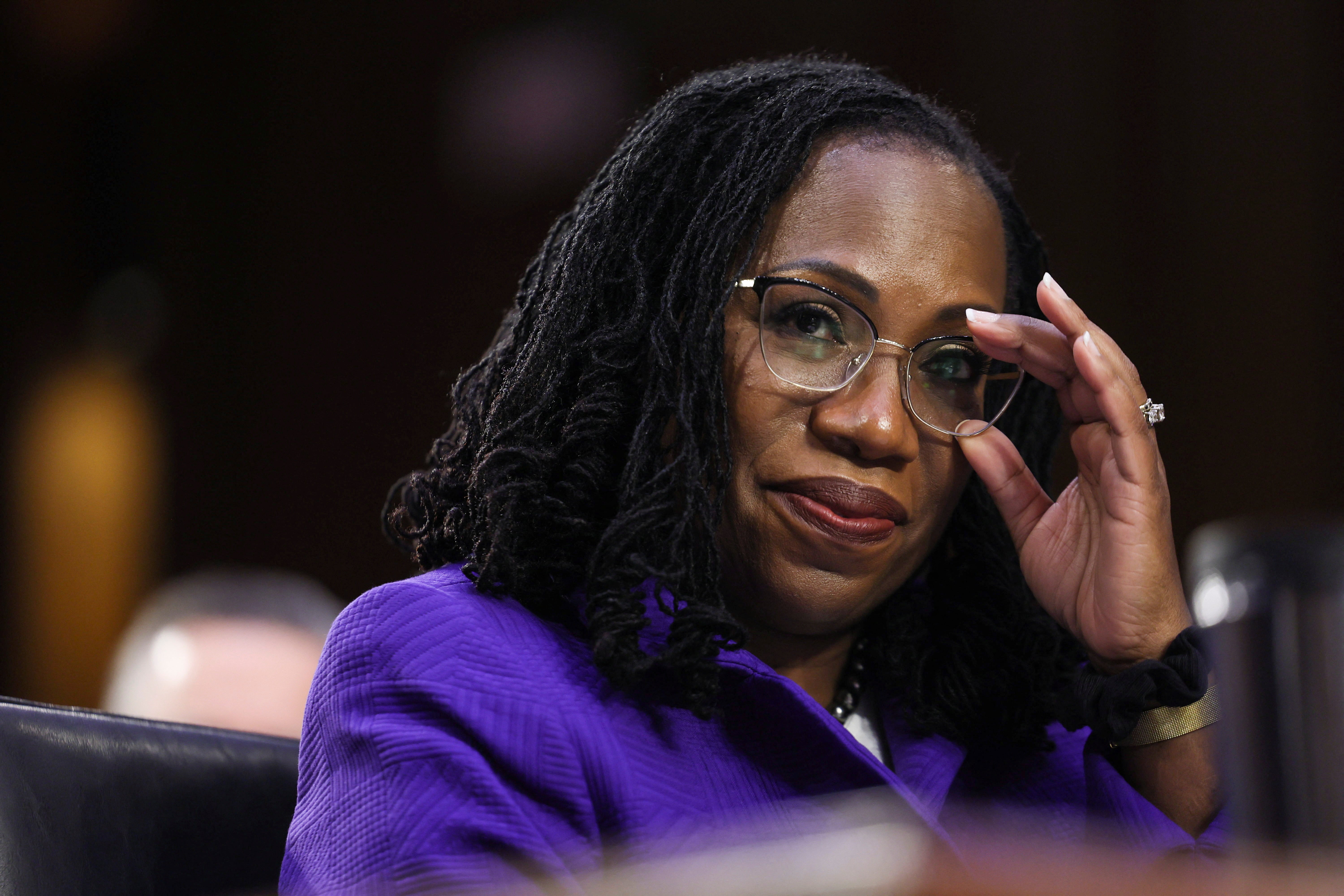 <p>US Supreme Court nominee Ketanji Brown Jackson appears before the Senate Judiciary Committee on 21 March, 202</p>