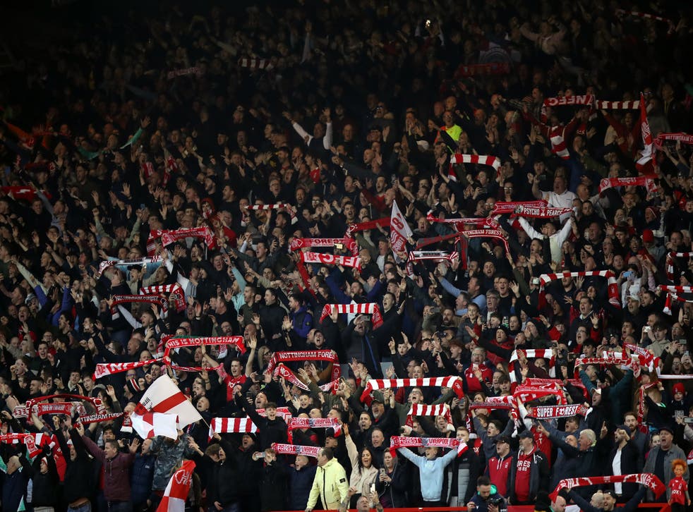 Nottingham Forest fans during the FA Cup game against Liverpool (Isaac Parkin/PA)