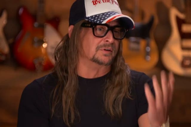 <p>Kid Rock during his interview with Tucker Carlson on Monday 21 March 2022</p>