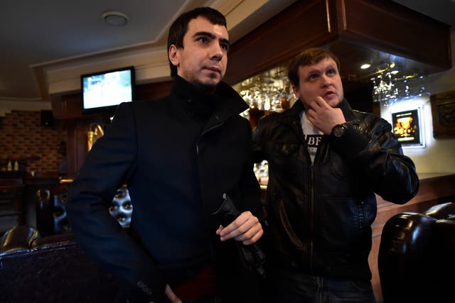 <p>File Russian pranksters (L-R) Vladimir “Vovan” Kuznetsov, 30, and Alexei “Lexus” Stolyarov, 28, give an interview to AFP at a bar in Moscow, on 14 March 2016</p>