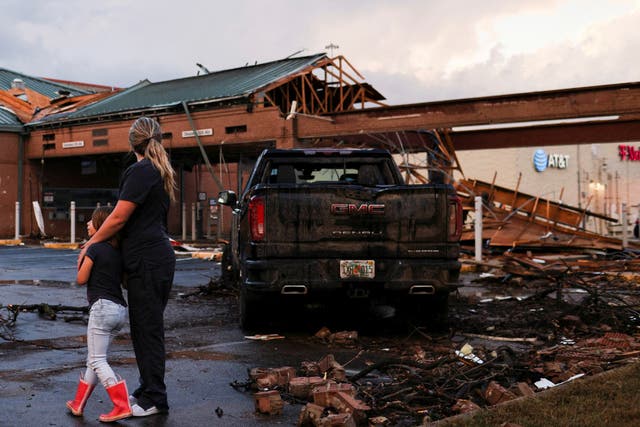 <p>Aftermath of a tornado in a widespread storm system that touched down in Round Rock, Texas</p>