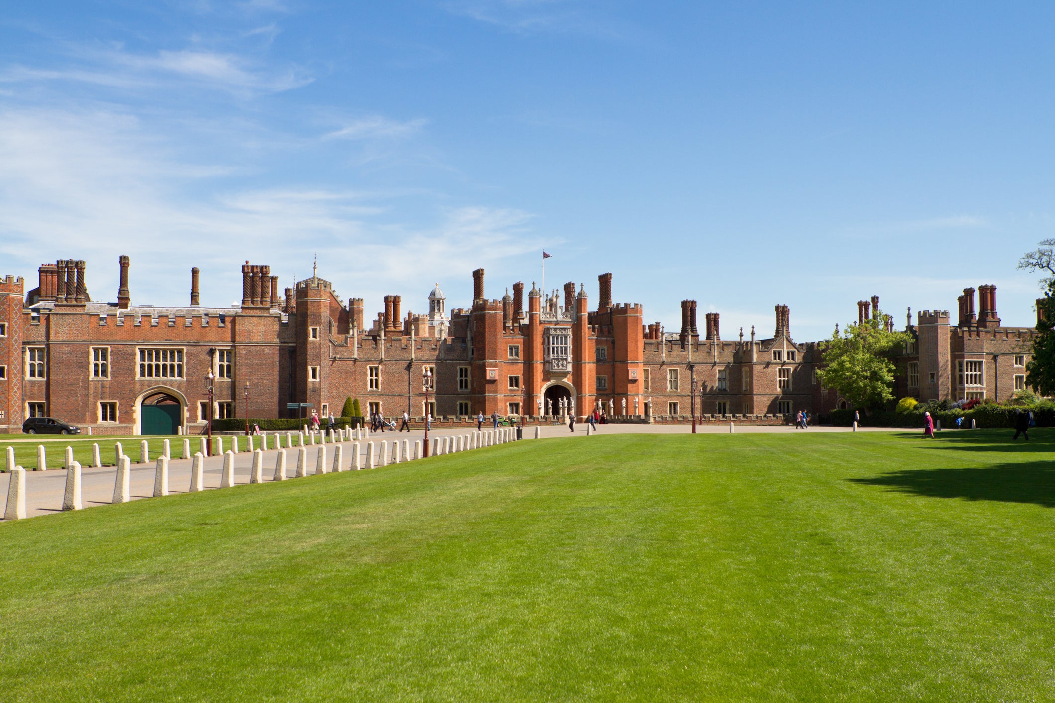 Photos of World War Two anti-invasion measures at Hampton Court Palace can be found using the online tool