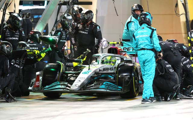 <p>Mercedes struggled with their pit stops in Bahrain and Wolff has demanded improvement  </p>
