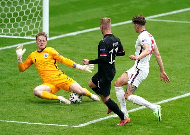<p>Jordan Pickford has won 42 caps for England</p>