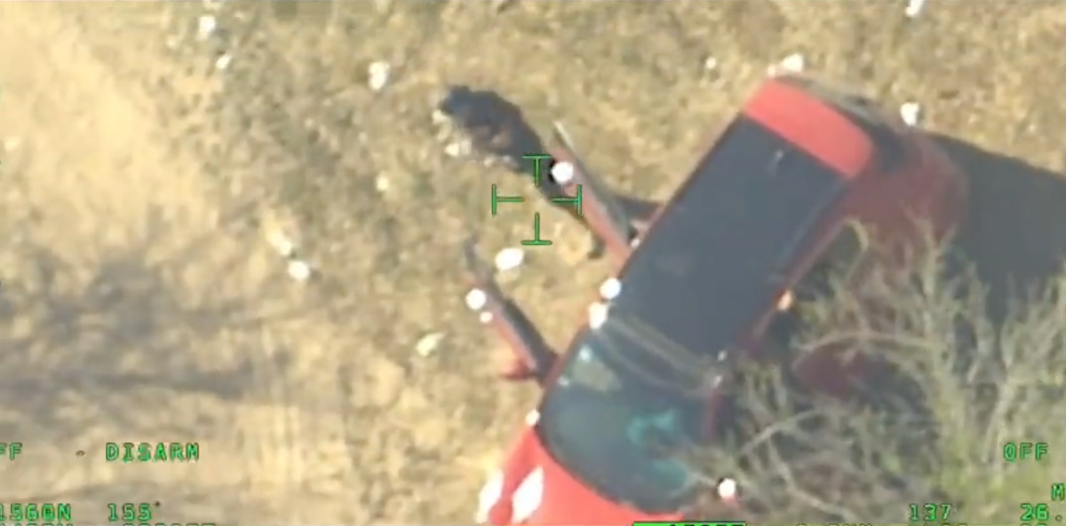 Gunman with AK-47 filmed aiming at Texas border patrol helicopter while it flies overhead