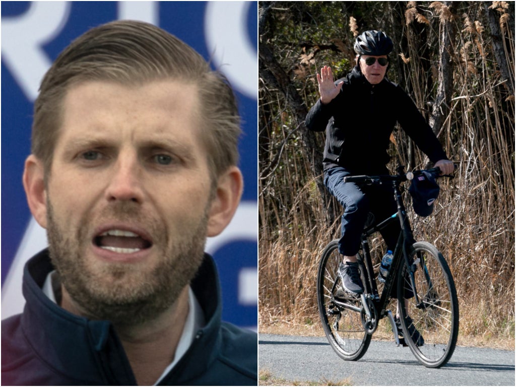 Eric Trump, Biden'ı bisiklete bindiği için alay etmeye çalıştığı için alay etti