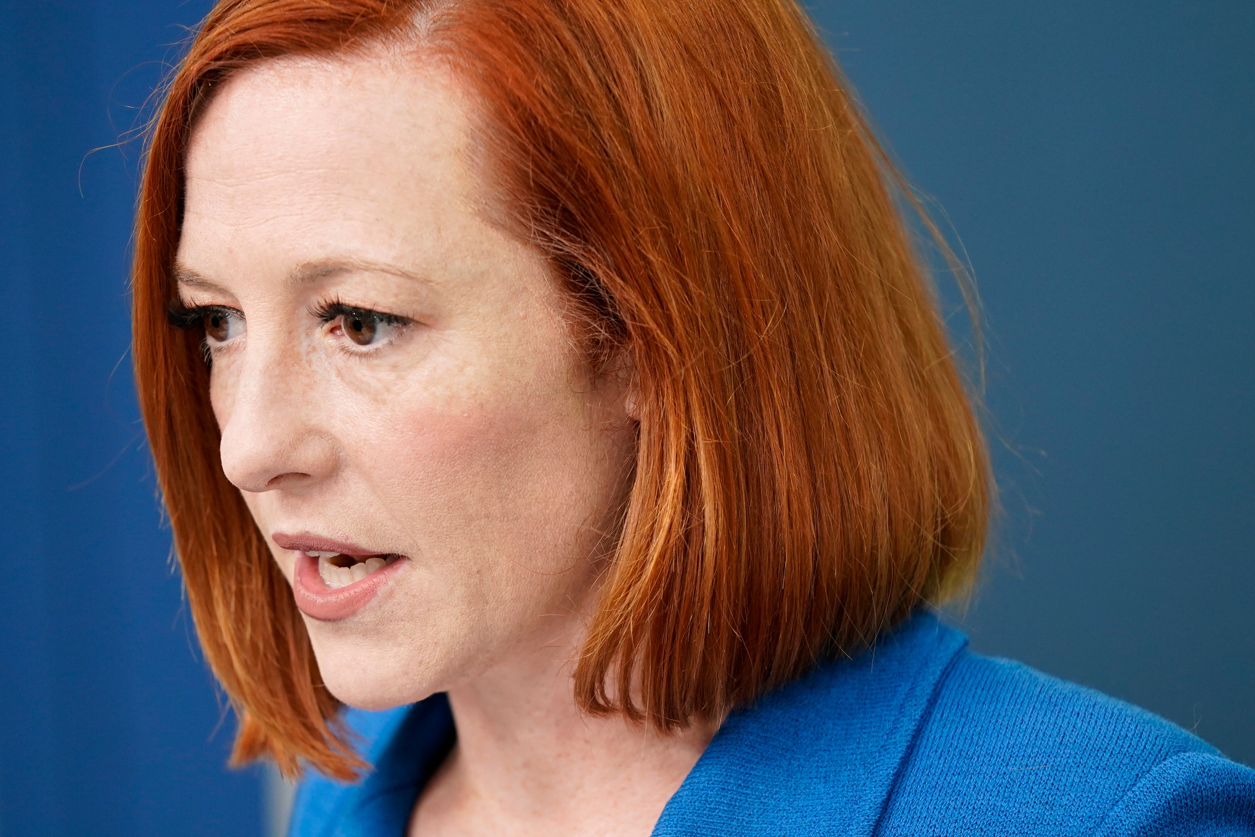 Jen Psaki at a White House briefing in March