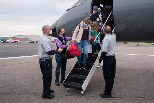 <p>Cancer patients and their families evacuated from Ukraine arrive at Memphis International Airport where they were then transported to St. Jude Children’s Research Hospital to resume critical cancer treatment.</p>