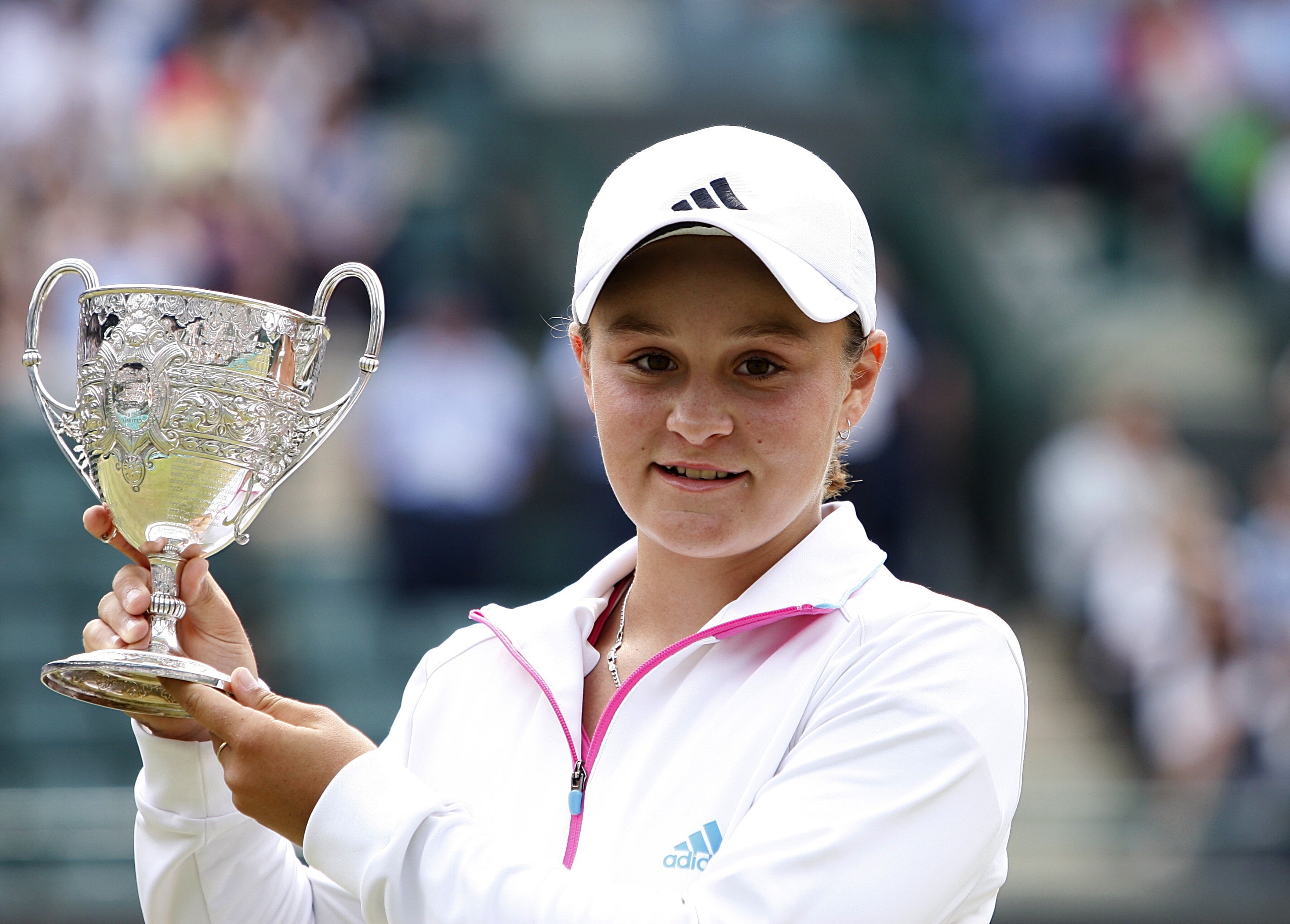 Ashleigh Barty with her trophy after defeating Russia’s Irina Khromacheva in the Girls’ Singles Final on day thirteen of the 2011 Wimbledon Championships (Sean Dempsey/PA)