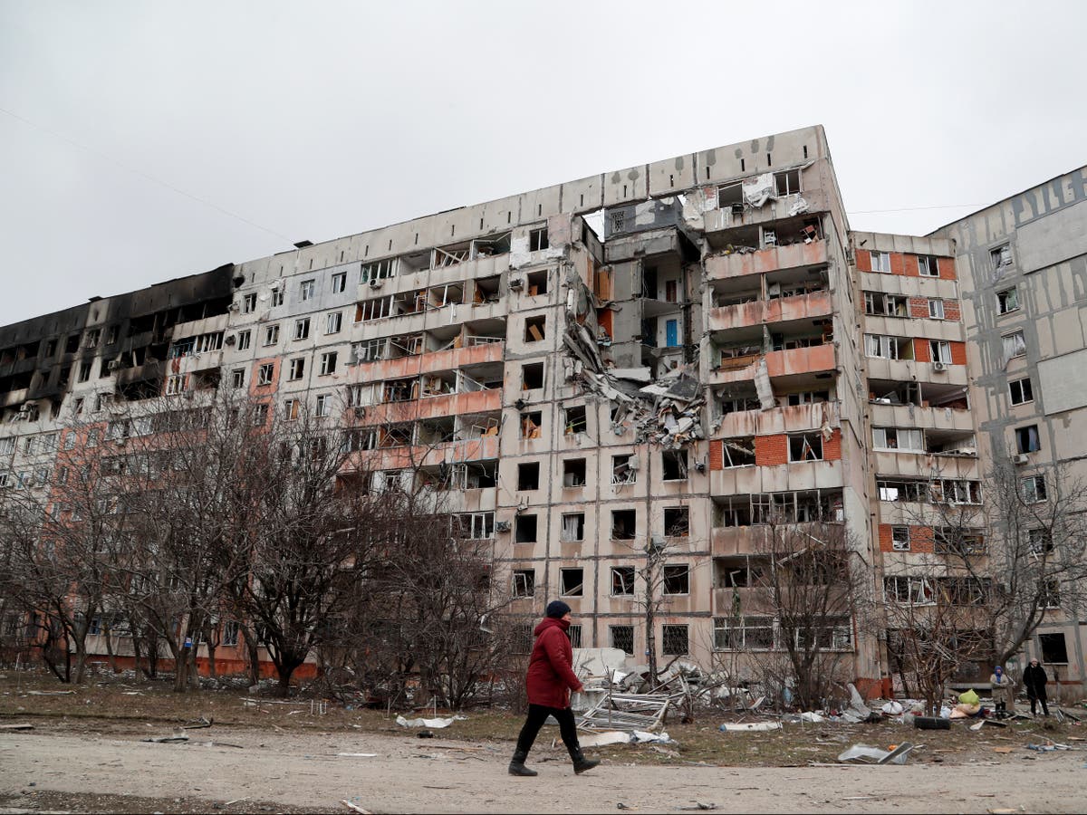 Ukraine’s president Zelensky says 100,000 civilians trapped in besieged city of Mariupol