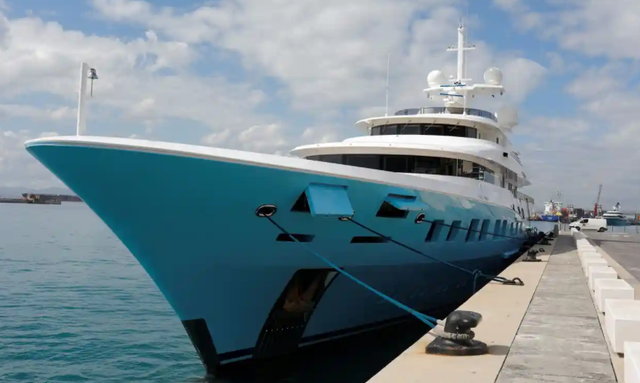 <p>Axioma, the superyacht belonging to Russian oligarch Dmitry Pumpyansky, docked in Gibraltar</p>