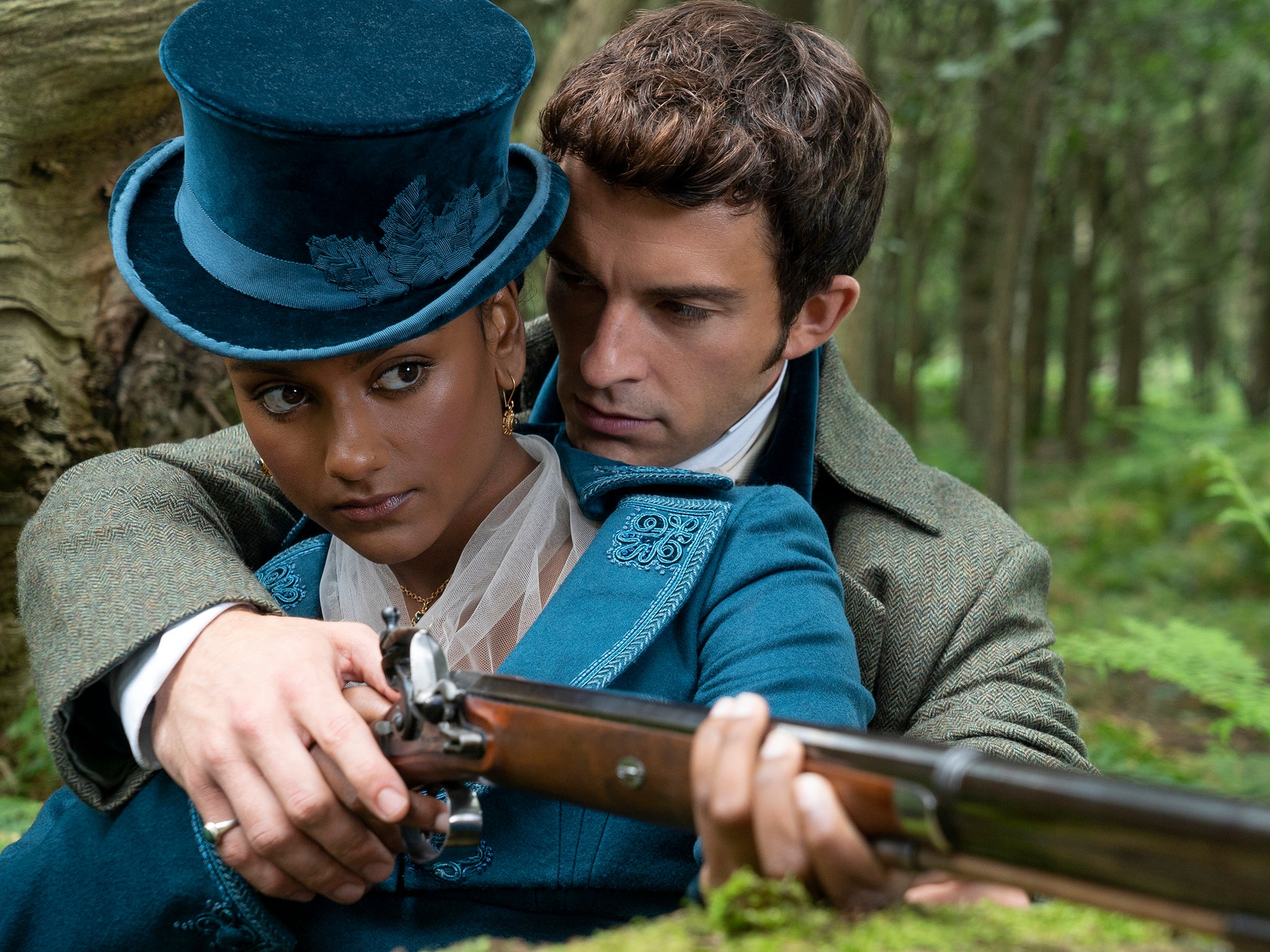 Simone Ashley and Jonathan Bailey in ‘Bridgerton'