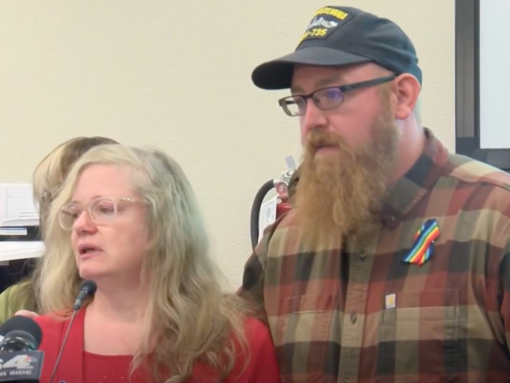 Naomi Irion’s mother Diana (left) and brother Casey Valley (right) plead for information about her whereabouts at a press conference on 22 March