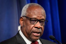 Justice Clarence Thomas tells Roe v Wade protesters that Supreme Court ‘won’t be bullied’