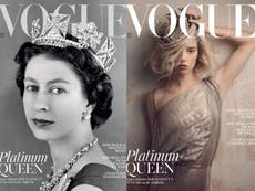 Queen Elizabeth II appears on the cover of Vogue for the first time