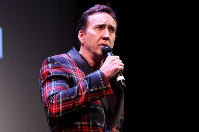 <p>Nicolas Cage attends the premiere of ‘The Unbearable Weight of Massive Talent’ on 12 March 2022 in Austin, Texas</p>
