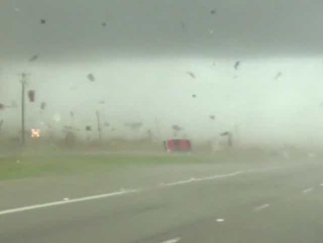 <p>The moment when  Riley Leon, a Texas teen’s truck got spun by a damaging tornado  </p>