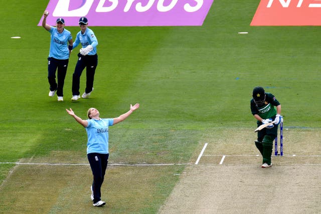 <p>Brunt was England’s star bowler against Pakistan </p>