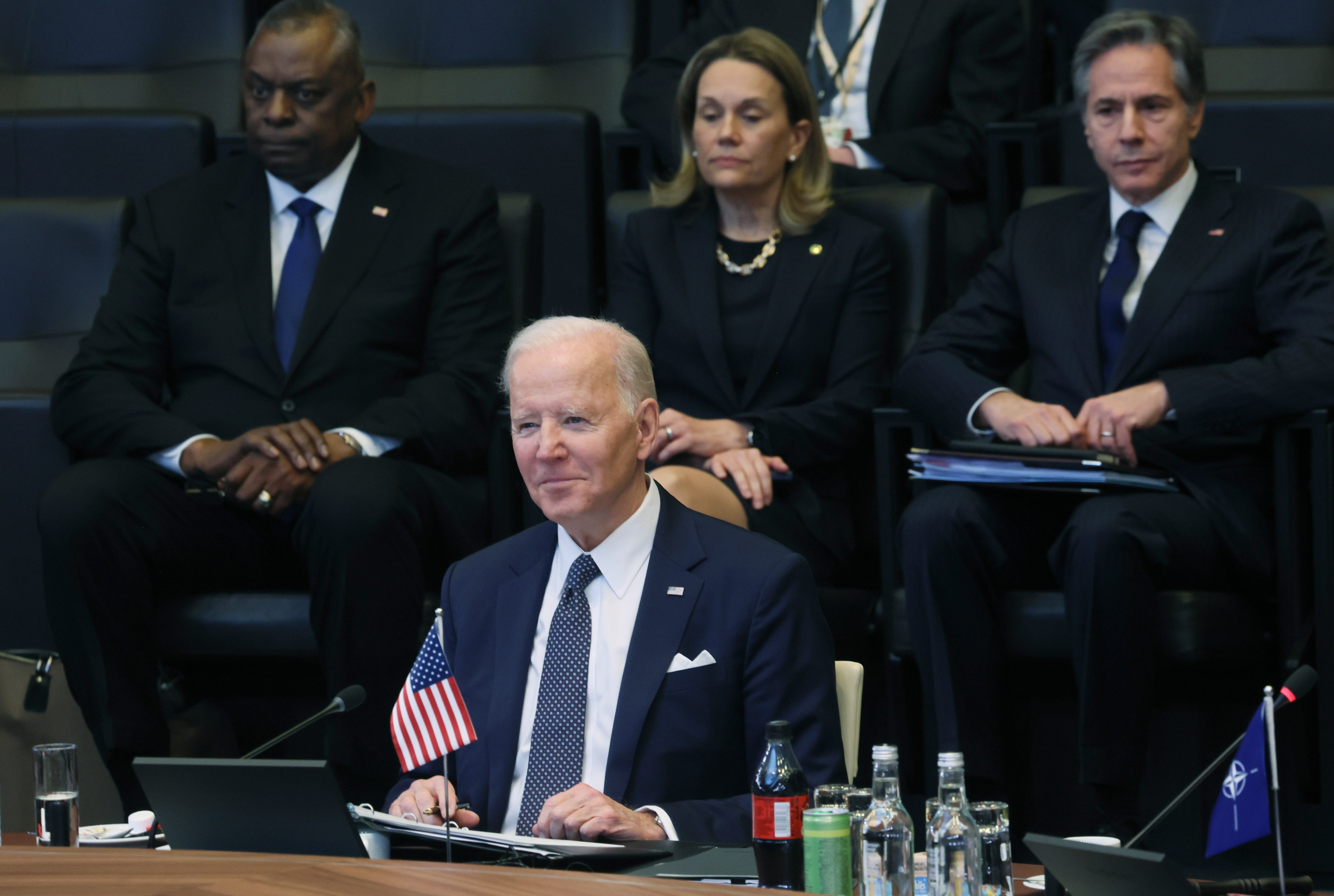 US President Joe Biden is attending the talks in Brussels (Evelyn Hockstein/AP)