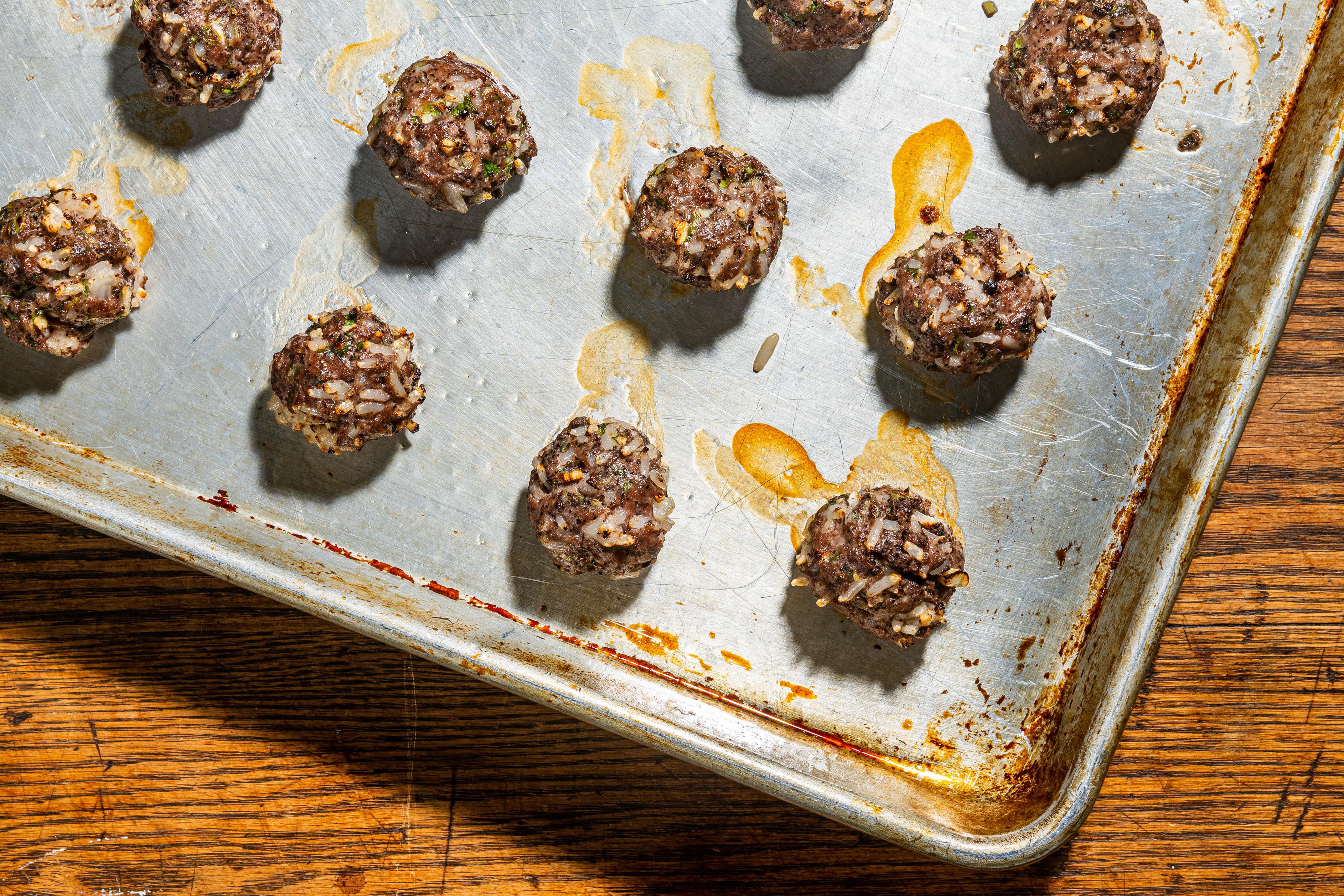 Sumac adds a lemony tang to these roasted lamb meatballs