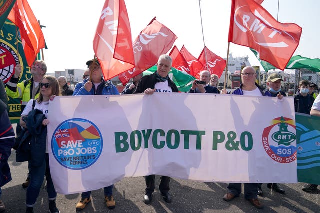 Most seafarers replacing the 800 workers sacked by P&O Ferries are being paid below the UK’s national minimum wage, the boss of the company has admitted (Andrew Milligan/PA)