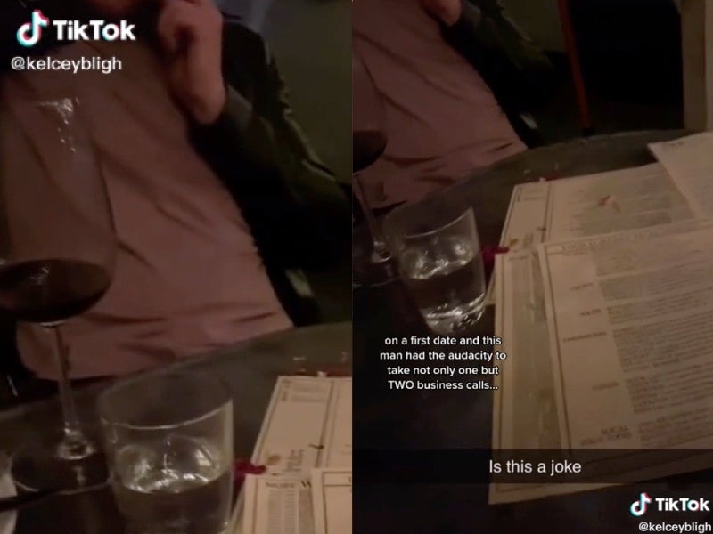 Woman calls out man for answering two work calls on first date