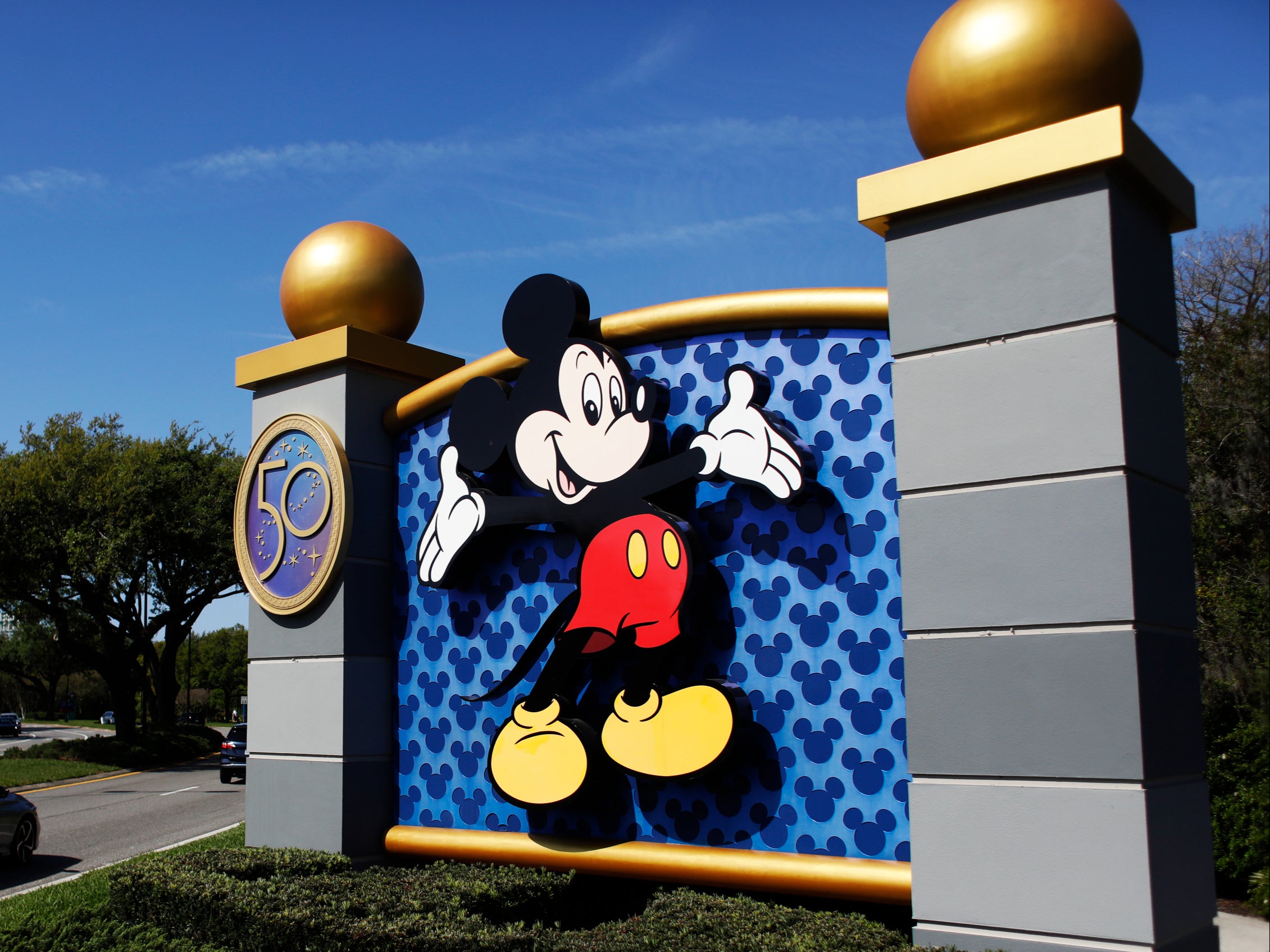The entrance to Walt Disney World on 22 March 2022 in Orlando, Florida