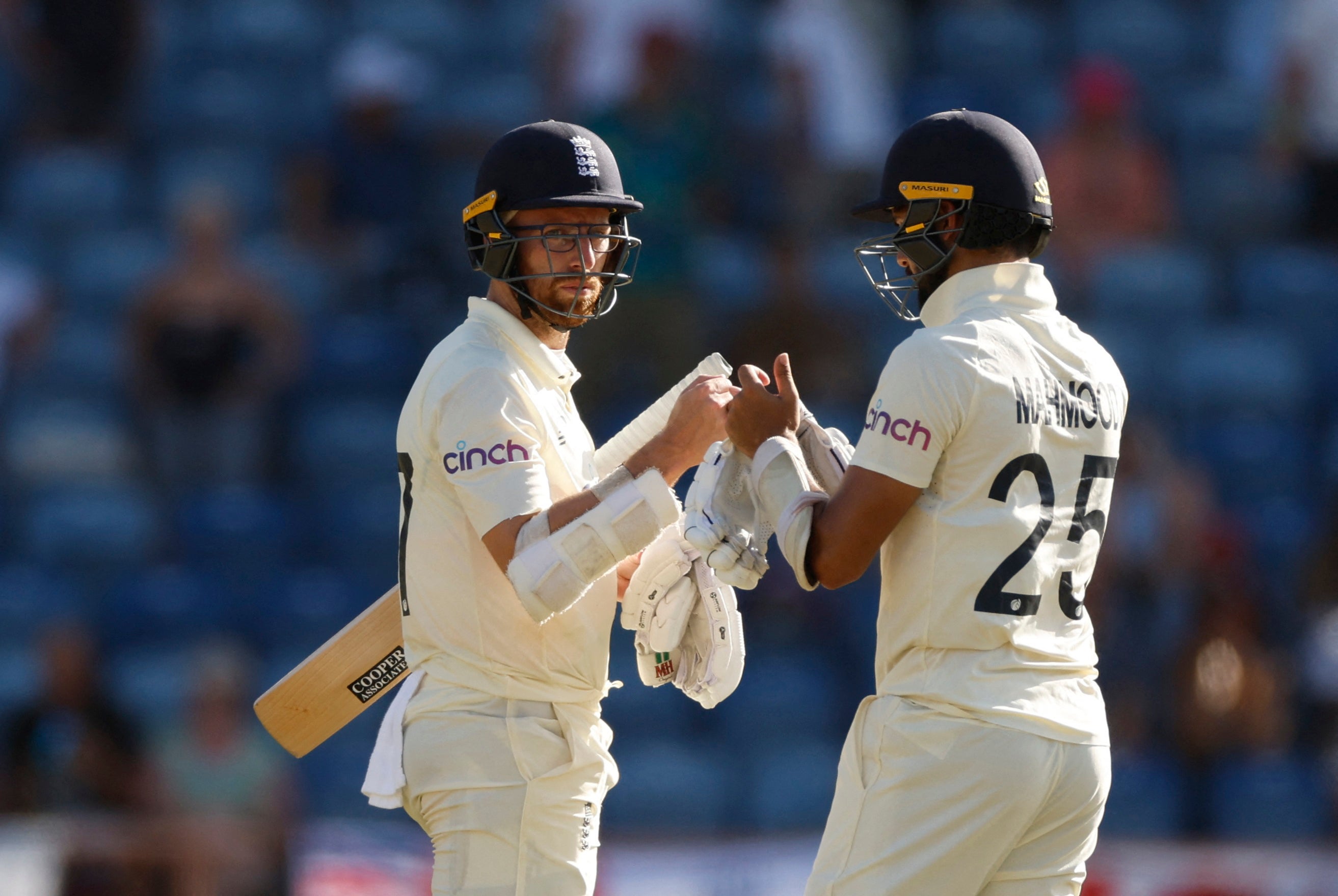 Jack Leach and Saqib Mahmood produced an unlikely final-wicket stand to salvage England’s day