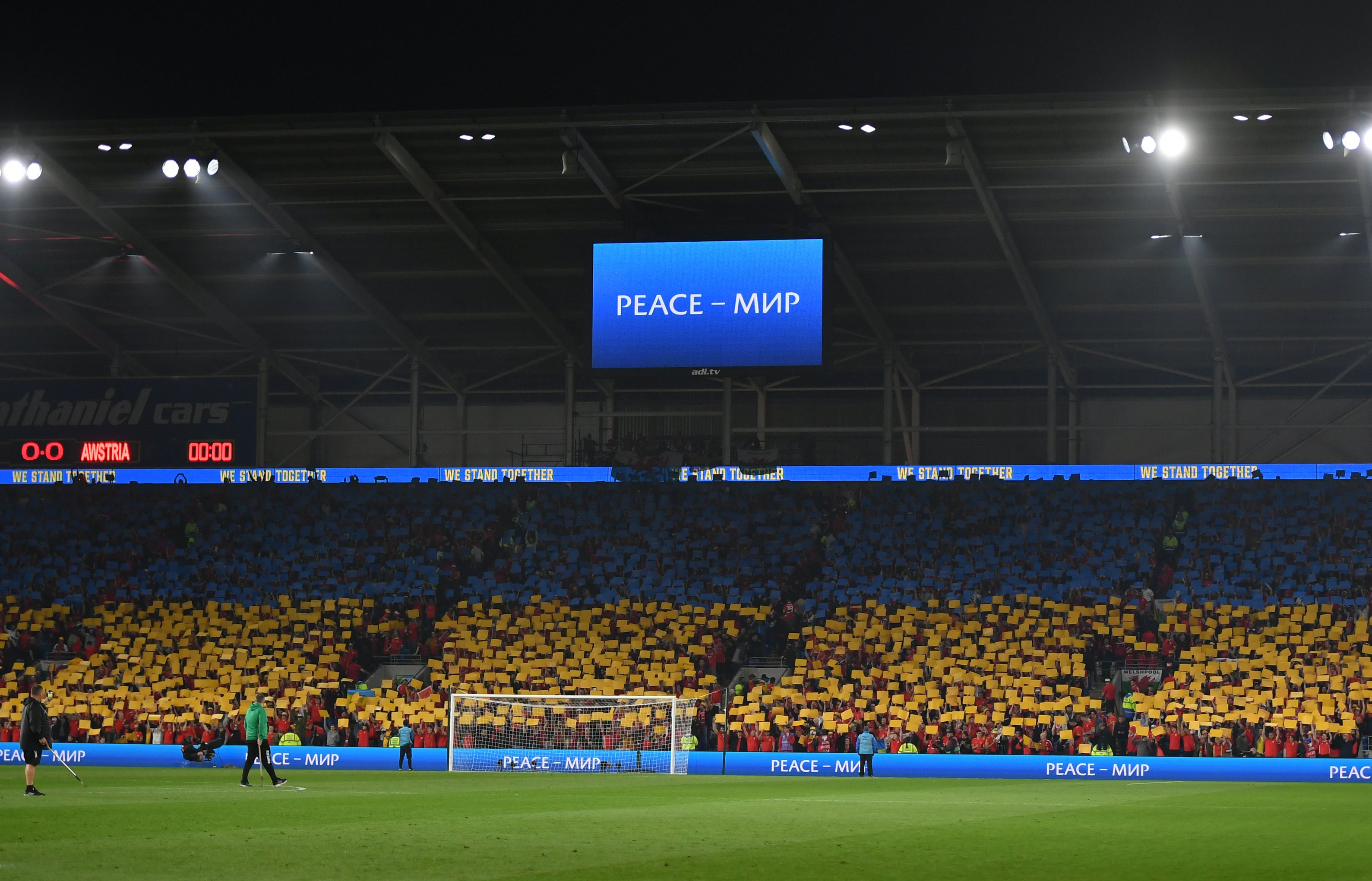 Wales fans showed their support for Ukraine before kick-off (Simon Galloway/PA)
