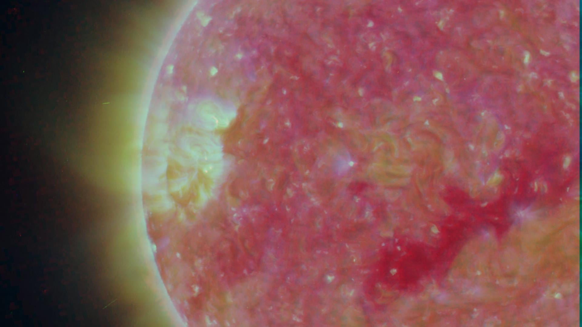 A close up of the Sun’s surface and corona