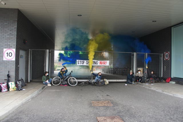 Campaigners are blockading the entrance (Glasgow Climate Justice Activists/PA)