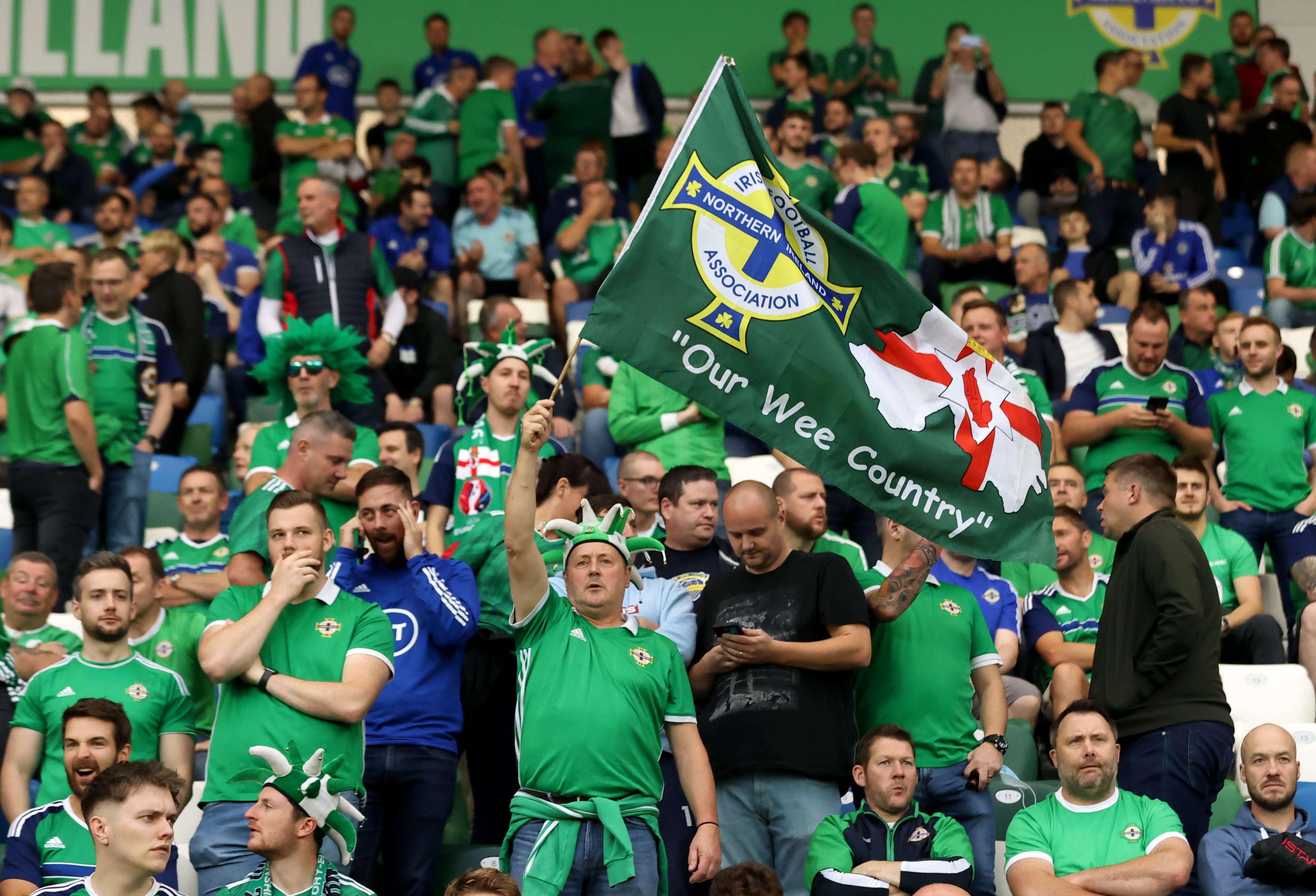DUP Economy Minister Gordon Lyons said Northern Ireland cannot currently support the UK and Ireland bid to host Euro 2028 (PA)