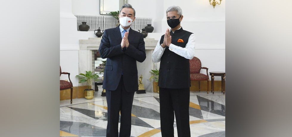 China’s foreign minister Wang Yi seen here in New Delhi with his Indian counterpart S Jaishankar (right) during the high-level visit