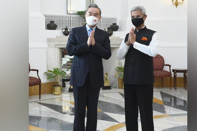 <p>China’s foreign minister Wang Yi seen here in New Delhi with his Indian counterpart S Jaishankar (right) during the high-level visit </p>