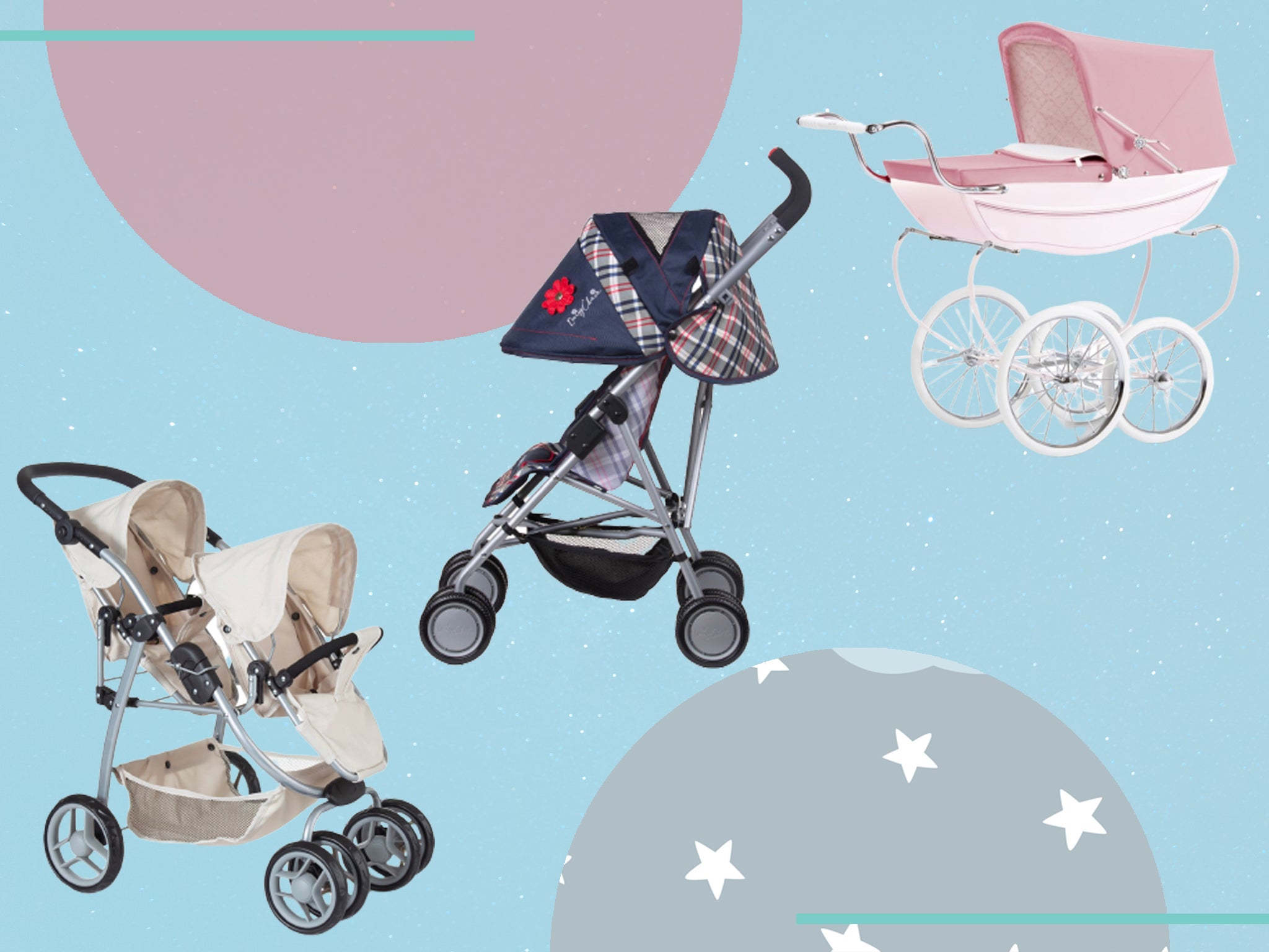 twin dolls prams and pushchairs