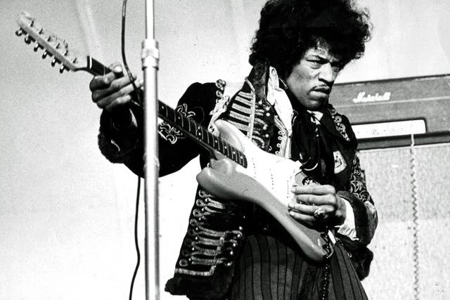 <p>Jimi Hendrix performing in 1967</p>